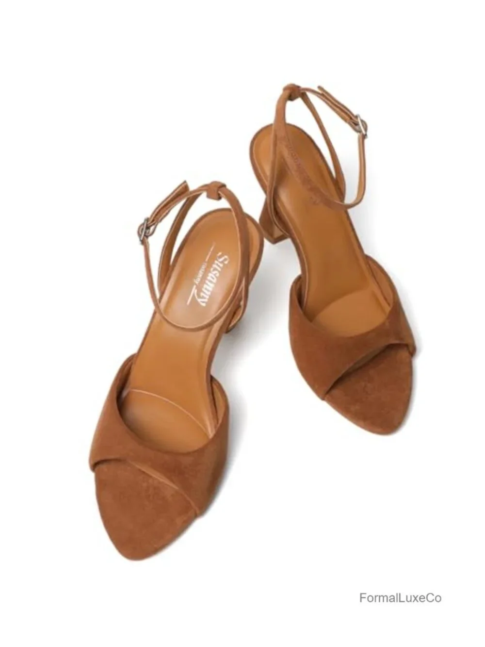 Pointed Open Toe Strappy Chunky Block Heels Ankle Strap Stiletto Kitten Heeled